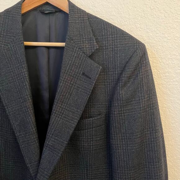Vintage Chaps Ralph Lauren Wool Blazer Mens 42L Houndstooth Glen Plaid Tweed USA - Picture 7 of 16